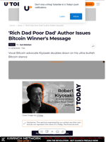 'Rich Dad Poor Dad' Author Issues Bitcoin Winner's Message