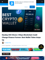 Nasdaq CEO Shows 3 Ways Blockchain May Change Finance Forever: Best Wallet Token Amps Up