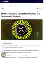 XRP ETF Approval Gains Momentum as U.S. Government Reopens