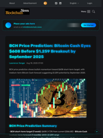 BCH Price Prediction: Bitcoin Cash Eyes $608 Before $1,259 Breakout by September 2025 - Blockchain.News