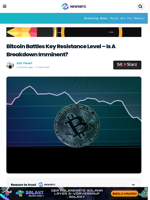 Bitcoin Battles Key Resistance Level - Is A Breakdown Imminent?