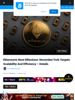 Ethereum’s Next Milestone: November Fork Targets Scalability And Efficiency - Details | Bitcoinist.com