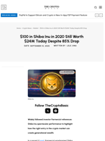 $100 in Shiba Inu in 2020 Still Worth $24M Today Despite 85% Drop