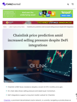 Chainlink price prediction amid increased selling pressure despite DeFi integrations - CoinJournal