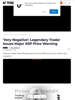 'Very Negative': Legendary Trader Issues Major XRP Price Warning - U.Today