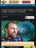 Cardano Founder Reveals How Meta, Google, & Apple Can Replace L1 Networks