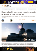 Filecoin's bearish week meets a massive upgrade on October 19 - Can FIL hold $1? - AMBCrypto