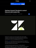 Hackers breach Zendesk to extort Discord with stolen IDs