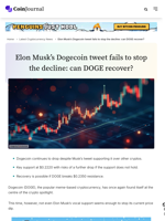 Elon Musk’s Dogecoin tweet fails to stop the decline: can DOGE recover? - CoinJournal