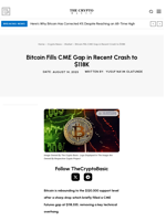 Bitcoin Fills CME Gap in Recent Crash to $118K