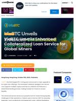 ViaBTC Unveils Enhanced Collateralized Loan Service for Global Miners | Live Bitcoin News