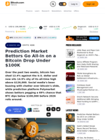 Prediction Market Bettors Go All-in on a Bitcoin Drop Under $100K – Crypto News Bitcoin News
