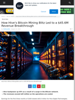 How Hive’s Bitcoin Mining Blitz Led to a $45.6M Revenue Breakthrough | Live Bitcoin News