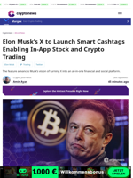 Elon Musk’s X to Launch Smart Cashtags Enabling In-App Stock and Crypto Trading
