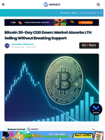 Bitcoin 30-Day CDD Down: Market Absorbs LTH Selling Without Breaking Support