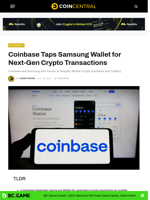 Coinbase Taps Samsung Wallet for Next-Gen Crypto Transactions