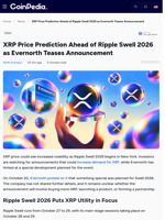 XRP Price Prediction Ahead of Ripple Swell 2026 as Evernorth Teases Announcement