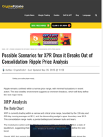Possible Scenarios for XPR Once it Breaks Out of Consolidation: Ripple Price Analysis