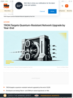 TRON Targets Quantum-Resistant Upgrade by Year-End