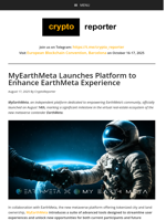 MyEarthMeta Launches Platform to Enhance EarthMeta Experience