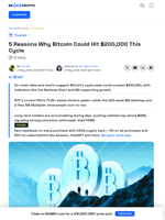 Bitcoin Still in Bullish Phase, $200K Is the Next Milestone