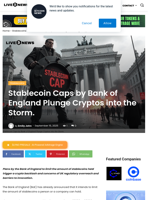 Stablecoin Caps by Bank of England Plunge Cryptos into the Storm. | Live Bitcoin News