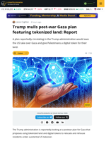 Gaza Post-war Plan Sees US Tokenize Palestinian Land