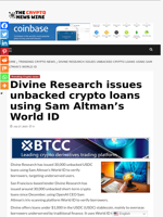 Divine Research issues unbacked crypto loans using Sam Altman’s World ID - The Crypto News Wire