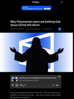 Why Polymarket users are betting that Jesus Christ will return