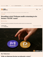 Branding crisis? Polygon mulls returning to its former 'MATIC' name - AMBCrypto