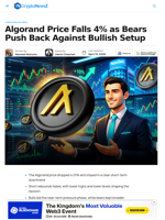 Algorand Price Fall as Bears Push Back Against Bullish Setup