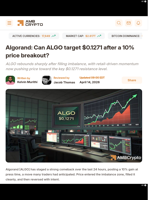 Algorand: Can ALGO target $0.1271 after a 10% price breakout? - AMBCrypto