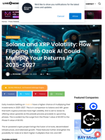 Solana and XRP Volatility: How Flipping Into Ozak AI Could Multiply Your Returns in 2025-2027 | Live Bitcoin News