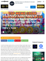 4 Hot Picks? Arctic Pablo’s 11 Billion Tokens Burned Fuels the Momentum of Top New Meme Coins to invest in August 2025: Here’s How | Live Bitcoin News