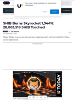 SHIB Burns Skyrocket 1,344%: 28,863,518 SHIB Torched - U.Today
