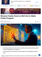 Binance Cracks Down on Bot Use in Alpha Points Program