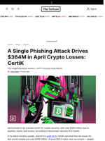 A Single Phishing Attack Drives $364M in April Crypto Losses: CertiK - 