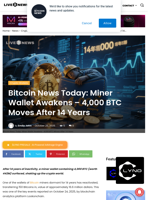 Bitcoin News Today: Miner Wallet Awakens - 4,000 BTC Moves After 14 Years | Live Bitcoin News