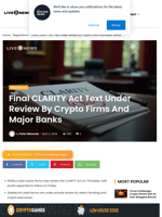 CLARITY Act Faces Final Review by Crypto Giants