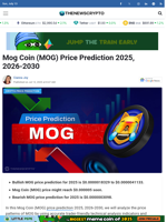 Mog Coin (MOG) Price Prediction 2025, 2026-2030