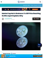 Market Cap Not A Hindrance To XRP Price Reaching $1,000, Expert Explains Why