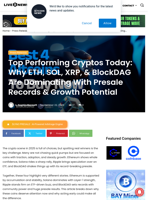 Top Performing Cryptos Today: Why ETH, SOL, XRP, & BlockDAG Are Dominating With Presale Records & Growth Potential | Live Bitcoin News