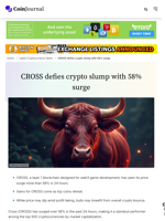 CROSS spikes 58% as most cryptos slide