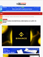 Binance Pushes Into Wall Street, Adds Options on 1,000+ US Stocks - The Crypto News Wire