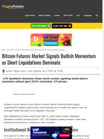 Bitcoin Futures Market Signals Bullish Momentum as Short Liquidations Dominate