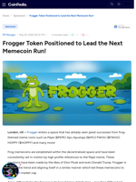Frogger Token Positioned to Lead the Next Memecoin Run!
