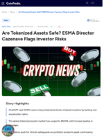 Are Tokenized Assets Safe? ESMA Director Cazenave Flags Investor Risks