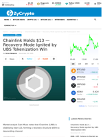 Chainlink Holds $13 — Recovery Mode Ignited by UBS Tokenization Win ⋆ ZyCrypto