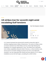 US strikes Iran for seventh night amid escalating Gulf tensions