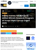 bepay money to Launch $1 Million Bitcoin Rewards Program at Invest Web3 Forum Dubai 2025 | Live Bitcoin News